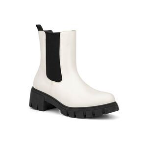 DIRTY LAUNDRY Womens White Goring Montana Round Toe Block Heel Chelsea 7.5 M